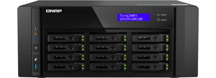 TS-h1290FX Qnap - Servidor NAS 12 Baias p/ HDD SATA/NVMe