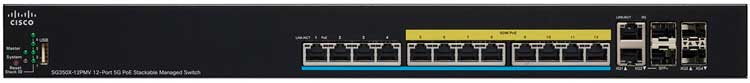 SG350X-12PMV Cisco - Switch Gerenciável 12 portas LAN 5G PoE