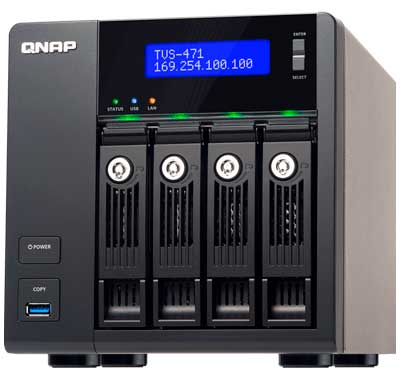 TVS-471 Qnap - NAS Storage 4 bay 12TB p/ HDD ou memórias SSD SATA