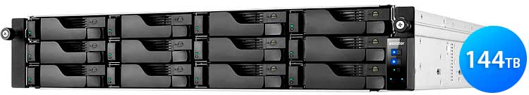 AS6212RD 144TB Asustor - Storage NAS 12 Baias LFF Rackmount SATA