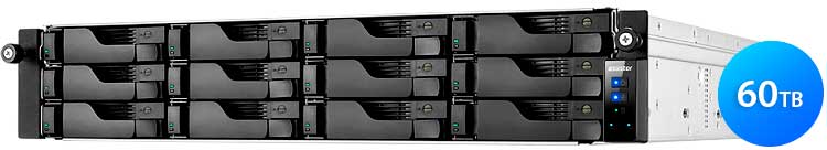 AS7012RD 60TB Asustor - 12 Bay NAS Server Rackmount SATA