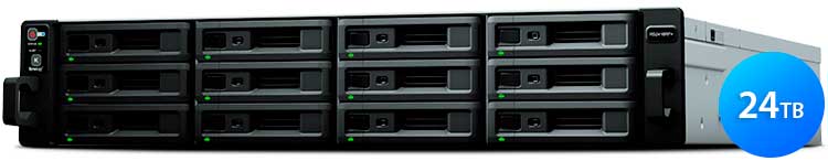 RS2418RP+ 24TB Synology - Servidor NAS 12 baias Rackstation SATA