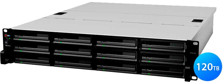 RS3614RPxs Synology - Servidor NAS rackmount 12 baias 120TB