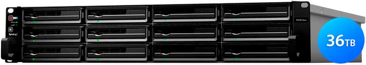 RS3614xs Plus 36TB Synology - Storage NAS 12 Baias RackStation SATA