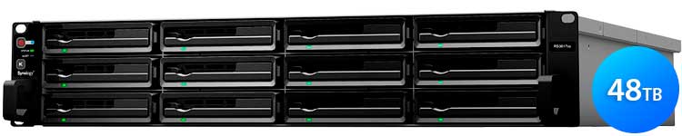 RS3617xs 48TB Synology - Storage NAS 12 Bay Rackstation p/ HDD LFF SATA