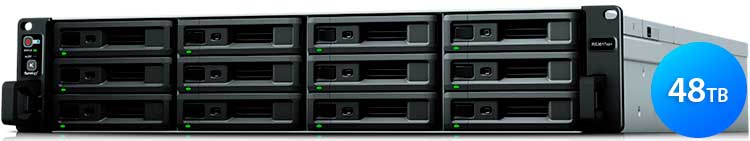 RS3617xs+ 48TB Synology - Storage NAS 12 Baias RackStation SATA