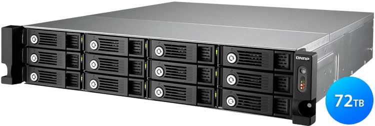 TS-1253U Qnap - Rackmount Storage NAS 72TB para 12 discos SATA III