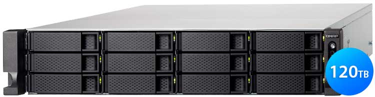 TS-1273U 120TB Qnap - Storage NAS 12 baias rackmount p/ HDD/SSD SATA