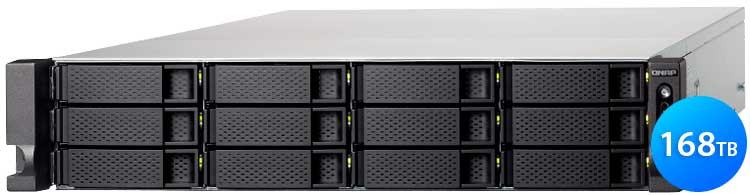 TS-1273U 168TB Qnap - Storage NAS 12 baias rackmount p/ HDD/SSD SATA