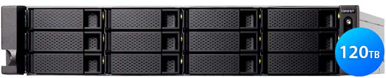 TS-1283XU-RP 120TB Qnap - Storage NAS 12 baias rackmount SATA