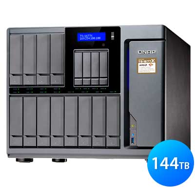 Qnap TS-1677X 144TB - Storage NAS 12 baias hot-swappable