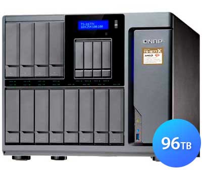 Qnap TS-1677X 96TB - Storage NAS 12 baias hot-swappable