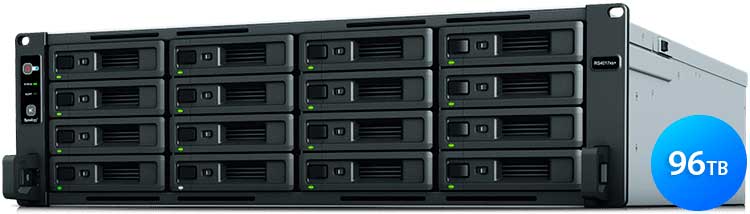 RS4017xs+ 96TB Synology - Storage NAS 16 Baias Rackstation SATA 
