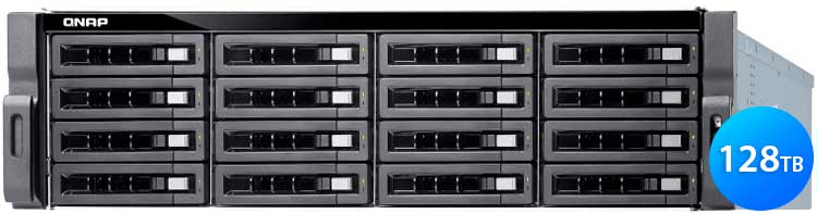 TVS-1672XU-RP 128TB Qnap - Storage NAS 3U 16 baias Rackmount SATA