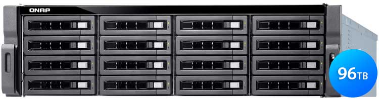 TVS-1672XU-RP 96TB Qnap - Storage NAS 3U 16 baias Rackmount SATA