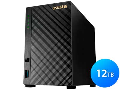 AS1002T 12TB Asustor - Storage NAS 2 Baias p/ hard disks SATA