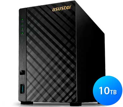 AS1002T v2 10TB Asustor - Storage NAS Server 2 baias SATA