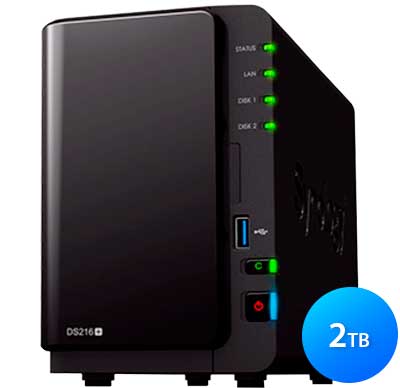 Synology DS216+ DiskStation - Storage NAS 2 Baias até 2TB 