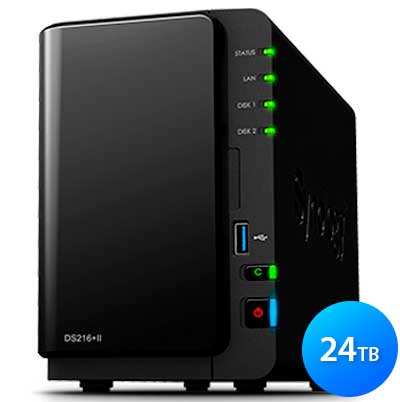 Synology DS216+II Diskstation - Storage NAS 2 Baias até 24TB