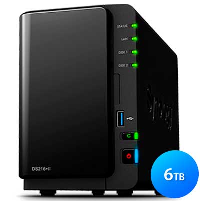 Synology DS216+II Diskstation - Storage NAS 2 Baias até 6TB