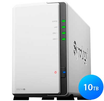 DS216j Synology DiskStation - Servidor NAS 2 Baias até 10TB