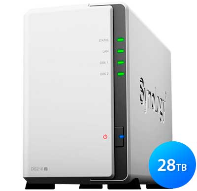 DS216j Synology DiskStation - Servidor NAS 2 Baias até 28TB