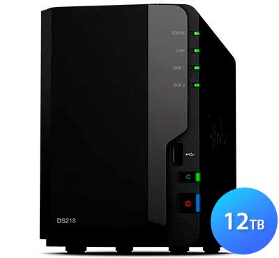 DS218 Synology DiskStation - Storage NAS 2 Baias até 12TB