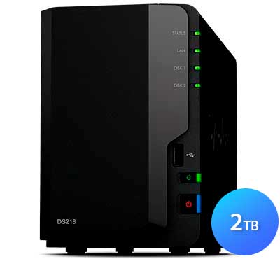 DS218 Synology DiskStation - Storage NAS 2 Baias até 2TB