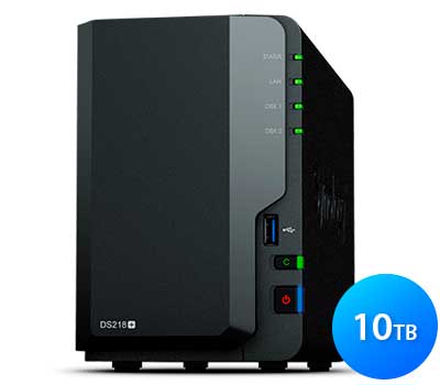 DS218+ Synology DiskStation - Storage NAS 2 Baias até 10TB