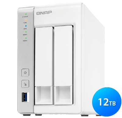 TS-231P 12TB Qnap - Storage NAS 2 Baias Desktop SATA