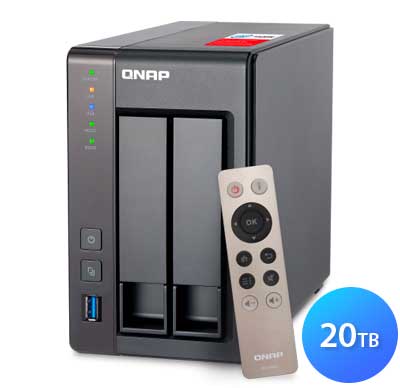 TS-251+ 20TB Qnap - Storage NAS 2 baias SATA Media server DLNA