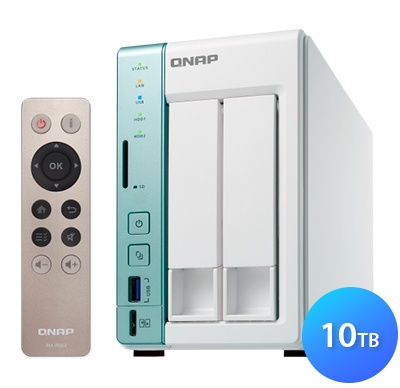 TS-251A 10TB Qnap - Storage NAS 2 baias p/ Hard disks SATA