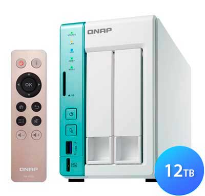 TS-251A 12TB Qnap - Servidor DAS/NAS 2 baias HDD/SSD Externo SATA