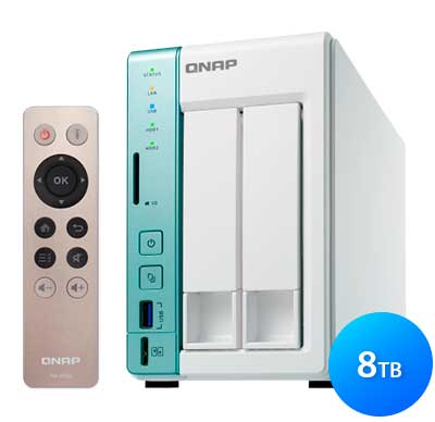 TS-251A 8TB Qnap - Servidor DAS/NAS 2 baias HDD/SSD Externo SATA