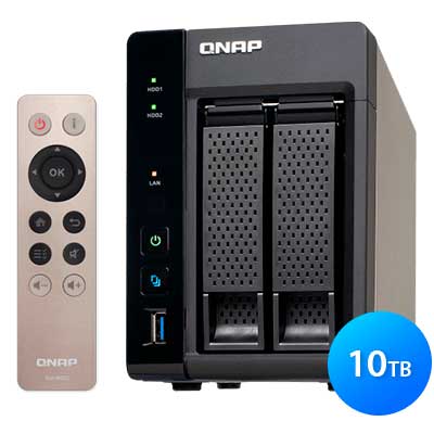 TS-253A 10TB Qnap - Storage NAS 2 baias p/ hard disks SATA