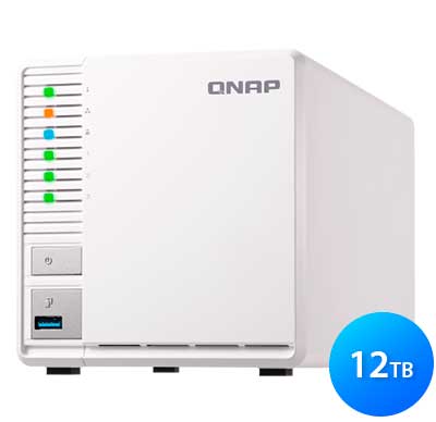 TS-328 12TB Qnap - Storage NAS 3 baias easy-swappable para RAID 5