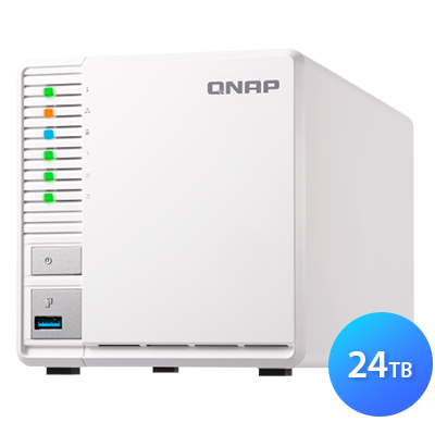 Qnap TS-328 24TB - Storage NAS 3 baias easy-swappable para RAID 5