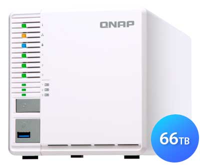 Qnap TS-332X 66TB - Storage 3 baias RAID 5 de alta performance