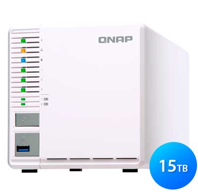 TS-351 15TB Qnap - Storage NAS com 3 baias easy-swappable, RAID 0/1/5