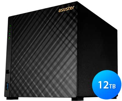 AS3104T 12TB Asustor - Storage NAS Desktop 4 baias p/ Discos SATA