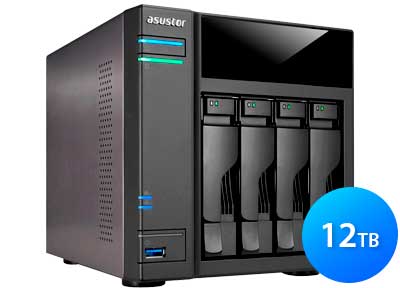 AS6104T 12TB Asustor - Storage NAS 4 bay p/ Drives SATA