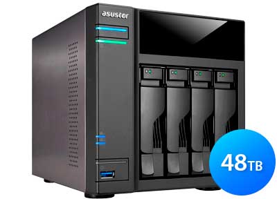 AS6204T 48TB Asustor - Desktop NAS Externo 4 baias SATA