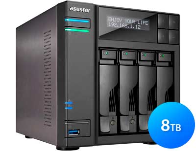 AS7004T 8TB Asustor - Storage NAS 4 baias p/ Hard Drives SATA