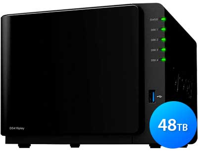 DS416play 48TB - Personal Cloud Storage 4 Baias Synology SATA 