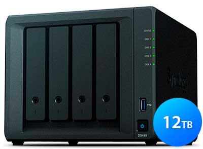 DS418 Synology Diskstation - Storage NAS 4 Baias até 12TB