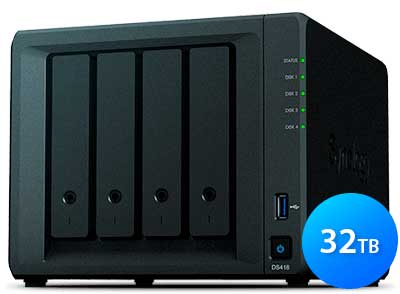 DS418 Synology Diskstation - Storage NAS 4 Baias até 32TB