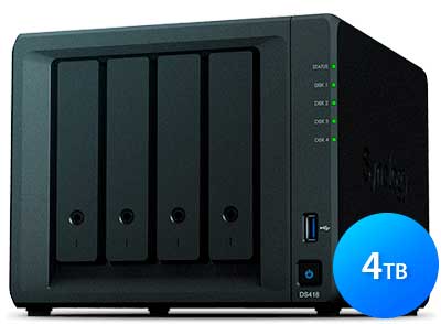 DS418 Synology Diskstation - Storage NAS 4 Baias até 4TB