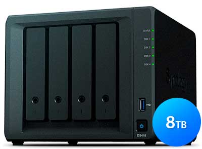 DS418 Synology Diskstation - Storage NAS 4 Baias até 8TB