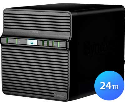 DS418j 24TB Synology - Storage NAS 4 baias Diskstation SATA