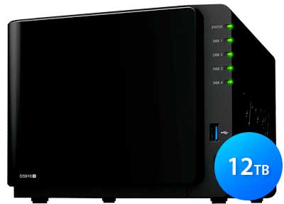 DS916+ Synology DiskStation - Storage NAS 4 Baias até 12TB